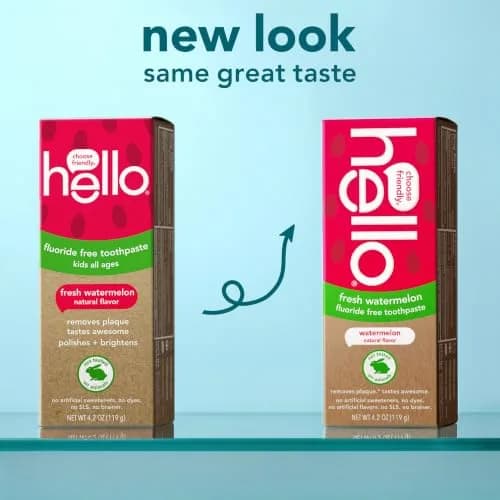 hello Kids Fluoride Free Toothpaste Fresh Watermelon 125ml (4.2 oz) | Removes Plaque, Polishes Teeth thumbnail 2