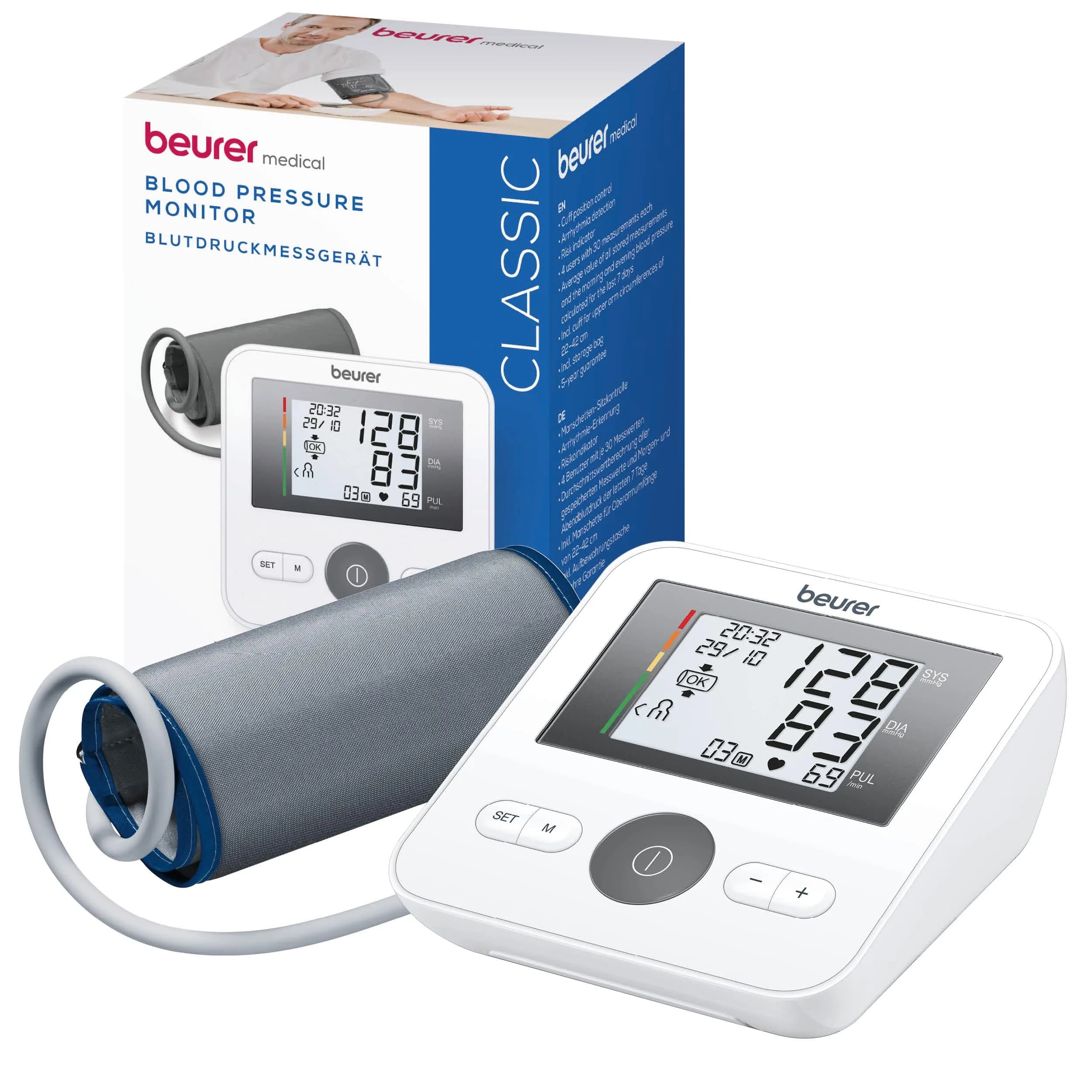 Beurer BM25 Upper Arm Blood Pressure Monitor with Arrhythmia Detection & App Tracking | 22 cm - 42 cm Cuff — BM27 - Standard