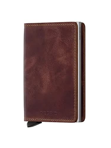 SECRID Vintage Slim Wallet 10.2 cm Brown | RFID Blocking Full Grain Leather Card Holder thumbnail 1