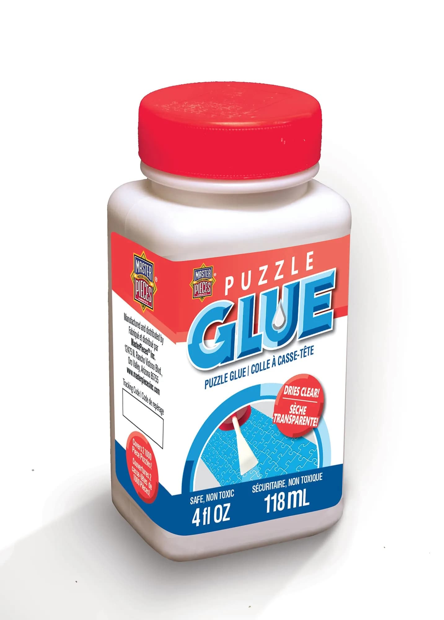 MasterPieces Jigsaw Puzzle Glue Bottle with Spreader, 4 fl oz (118 ml) | Preserves Puzzles