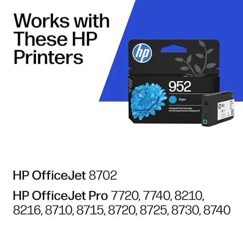 HP 952 Cyan Ink Cartridge | High Yield 630 Pages | Works with OfficeJet Pro 7720-8740 Series thumbnail 2
