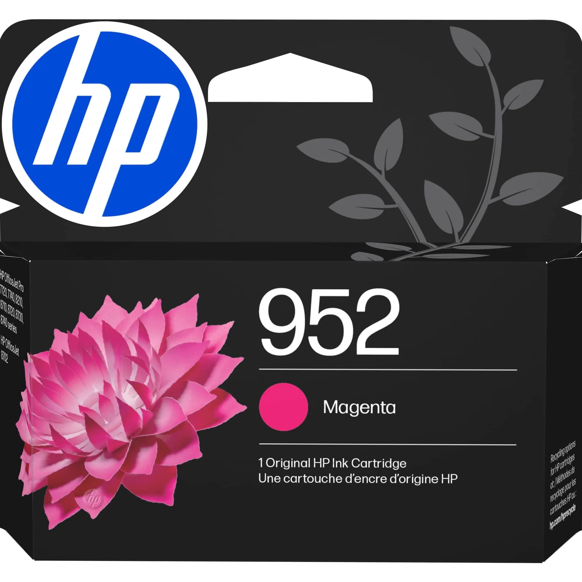 HP 952 Cyan Ink Cartridge | High Yield 630 Pages | Works with OfficeJet Pro 7720-8740 Series — Magenta