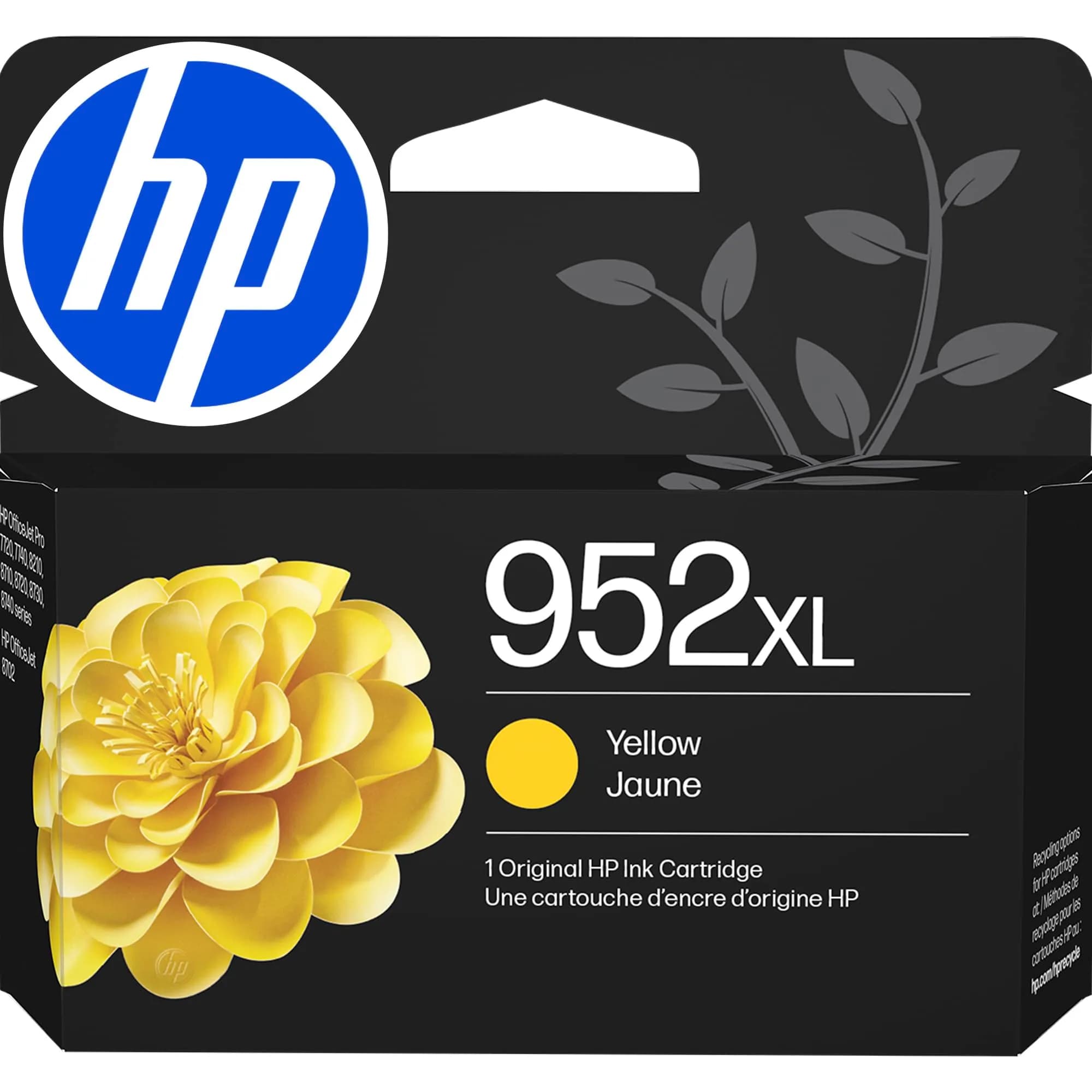 HP 952XL Cyan High-Yield Ink Cartridge | 1450 Pages | Genuine Inkjet Printer Ink — Yellow