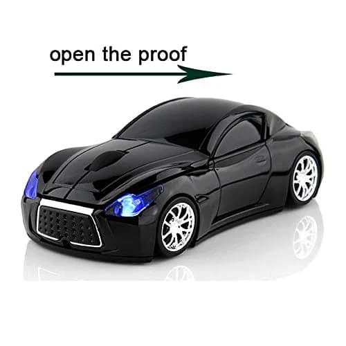 MGbeauty Wireless Car Mouse with USB Receiver, 1600 DPI Optical Sensor, 2.4GHz Wireless, Black | Gaming Mouse for Laptop Windows Mac thumbnail 3