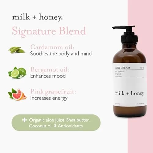 milk + honey Body Lotion No. 16, Pink Grapefruit Bergamot Cardamom, 8 oz | Ultra-Nourishing Moisturizer for All Skin Types thumbnail 3