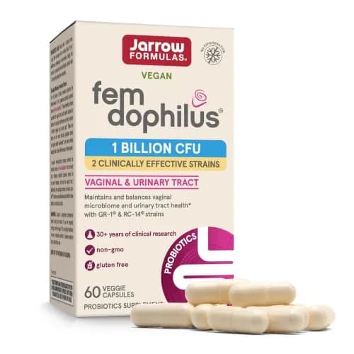 Jarrow Formulas Fem-Dophilus Probiotics 60 Capsules | Vaginal & Urinary Tract Support thumbnail 1