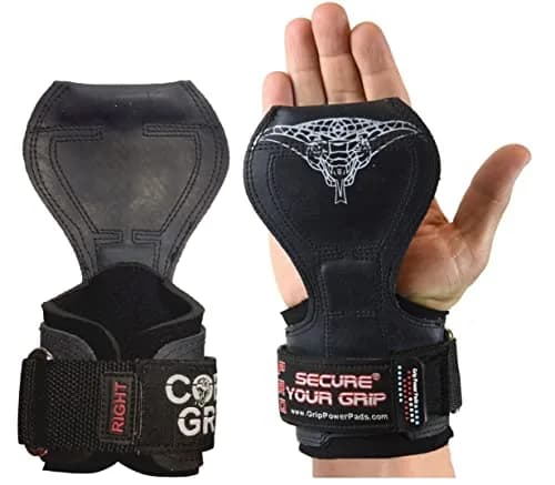 Cobra Grips PRO A PRO Black Rubber Weight Lifting Gloves with Wrist Wraps - 5.5 - 8.75" Wrist thumbnail 1