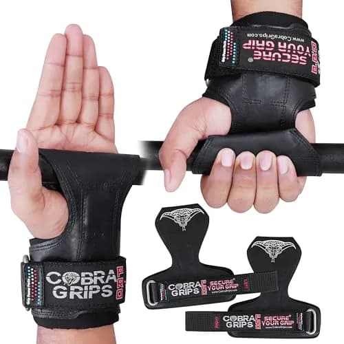 Cobra Grips PRO A PRO Black Rubber Weight Lifting Gloves with Wrist Wraps - 5.5 - 8.75" Wrist thumbnail 2