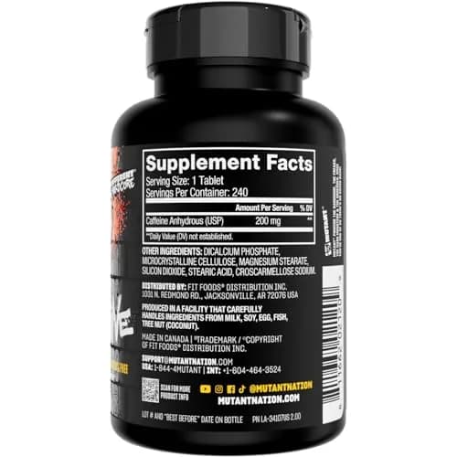 Mutant Caffeine Maximum Strength 200mg | 240 Tablets for Energy & Endurance thumbnail 7