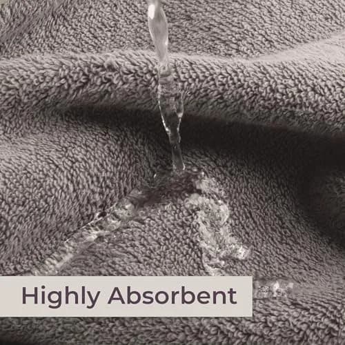 Lavish Home Rio 8 Piece 100% Cotton Towel Set - White & Silver | Soft & Absorbent 575 GSM thumbnail 7