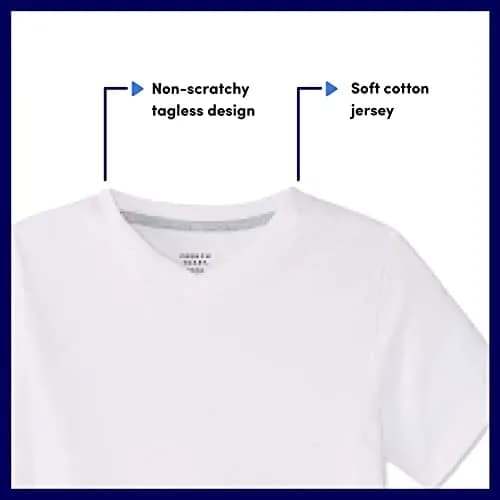 French Toast Boys' Short Sleeve V-Neck T-Shirt, Heather Grey, 3T | Breathable Cotton for Active Kids thumbnail 4