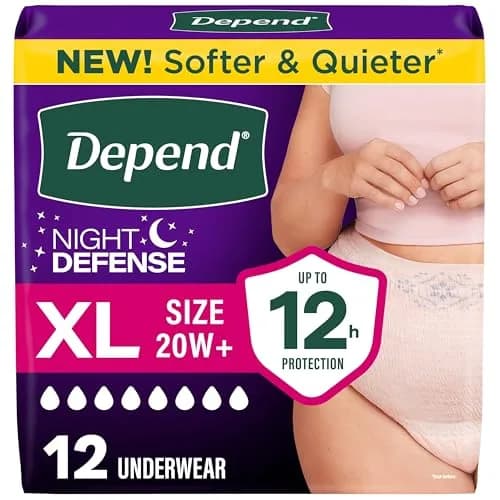 Depend Night Defense Adult Incontinence Underwear for Women XL | 12 Count | 12 Hours Overnight Protection thumbnail 1