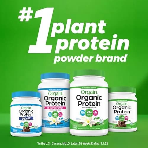 Orgain Organic Vegan Protein Powder Vanilla Bean 463g (1.02 lb) | 21g Plant Protein Per Serving thumbnail 6