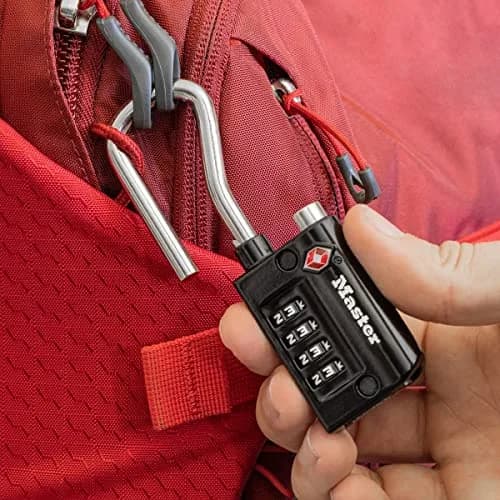 Master Lock TSA Approved Luggage Lock, 1-5/16 in. Wide, Black | Set Your Own Combination for Travel & Security thumbnail 4