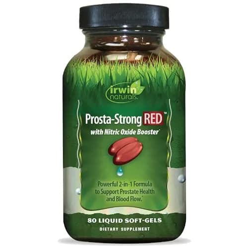 Irwin Naturals Prosta-Strong RED with Nitric Oxide Booster | 80 Softgels for Prostate & Blood Flow Support thumbnail 1