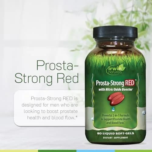 Irwin Naturals Prosta-Strong RED with Nitric Oxide Booster | 80 Softgels for Prostate & Blood Flow Support thumbnail 5