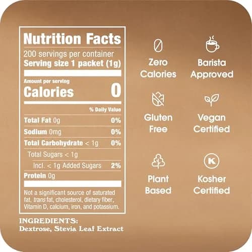 IN THE RAW Stevia Sweetener Packets 400 Count | Zero Calorie Plant-Based Sugar Substitute thumbnail 4