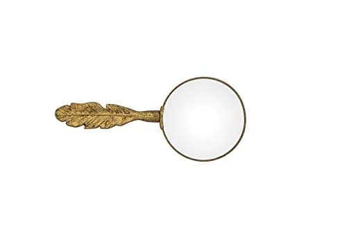 Creative Co-Op Gold Magnifying Glass with Feather Shaped Handle | Decorative & Handy for Daily Use (70-120 chars) thumbnail 2