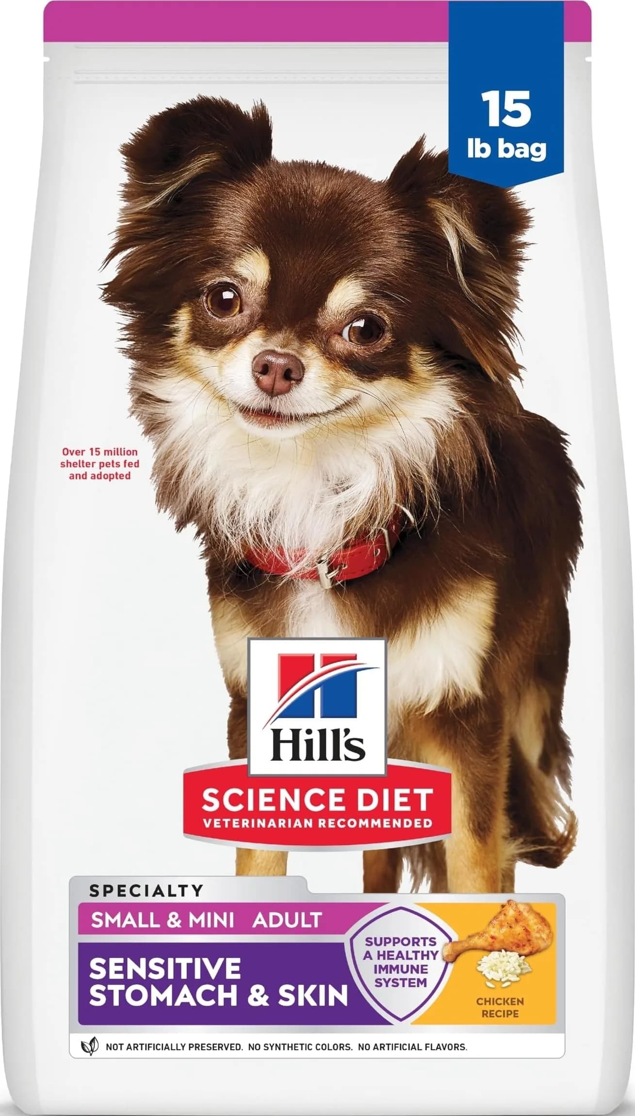 Hill's Science Diet Sensitive Stomach & Skin Small & Mini Dry Dog Food, 6.8 kg (15 lb) | Veterinarian Recommended for Digestive & Skin Health