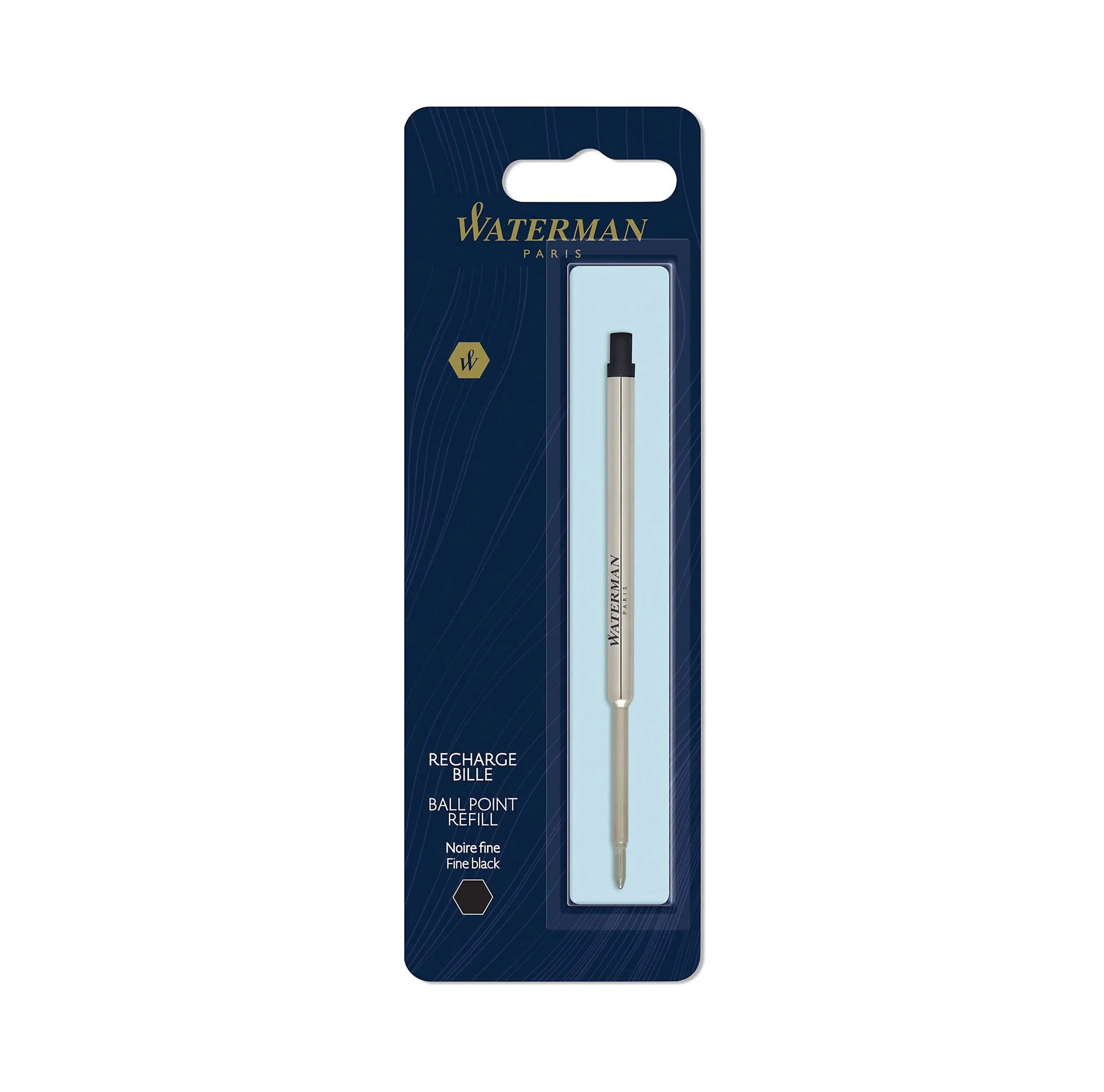 Waterman Ballpoint Pen Refill Fine Point Blue Ink 1 Count | Smooth Ink Flow — Black