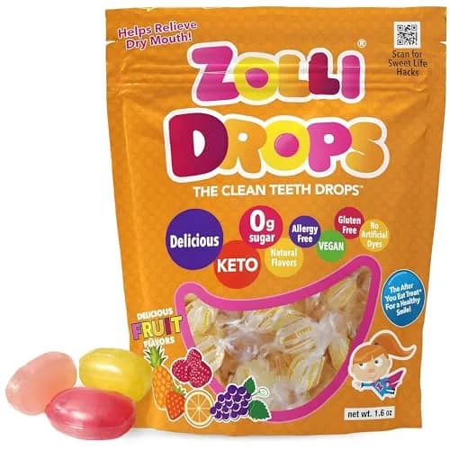 Zolli Drops Sugar-Free Assorted Fruit Flavors Hard Candy 47g (1.6 oz) | Dentist-Approved for Healthier Smiles thumbnail 1