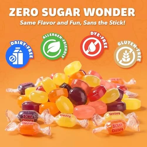 Zolli Drops Sugar-Free Assorted Fruit Flavors Hard Candy 47g (1.6 oz) | Dentist-Approved for Healthier Smiles thumbnail 2