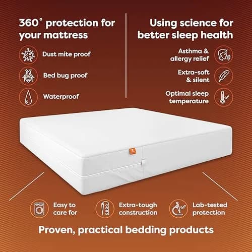 HOSPITOLOGY PRODUCTS Mattress Encasement Queen Waterproof Hypoallergenic | Ultra-Low Profile 6" thumbnail 2