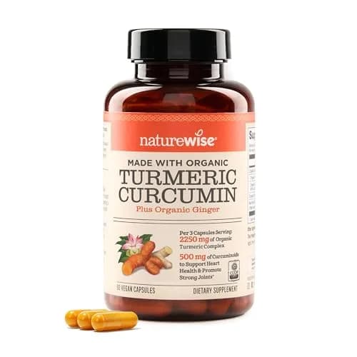 NatureWise Turmeric Curcumin 2250mg Supplement with BioPerine, 90 Capsules | Supports Joint & Wellness thumbnail 1