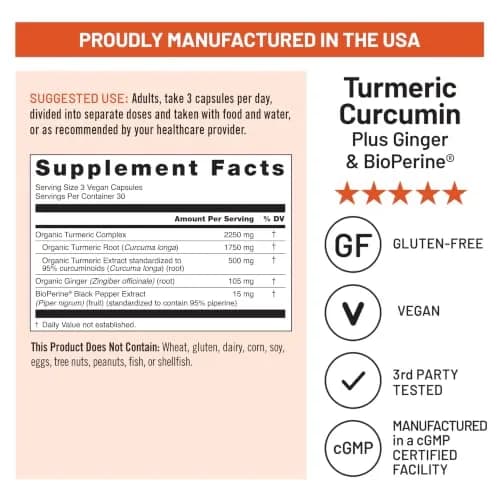 NatureWise Turmeric Curcumin 2250mg Supplement with BioPerine, 90 Capsules | Supports Joint & Wellness thumbnail 5