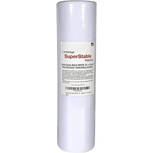 Superpunch Cloud Cover Embroidery Backing White 30.48cm x 9.14m (12 in x 10 yd) | Soft Iron-On Fabric for Itchy Stitches thumbnail 1