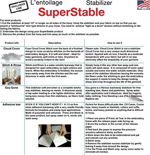Superpunch Cloud Cover Embroidery Backing White 30.48cm x 9.14m (12 in x 10 yd) | Soft Iron-On Fabric for Itchy Stitches thumbnail 8