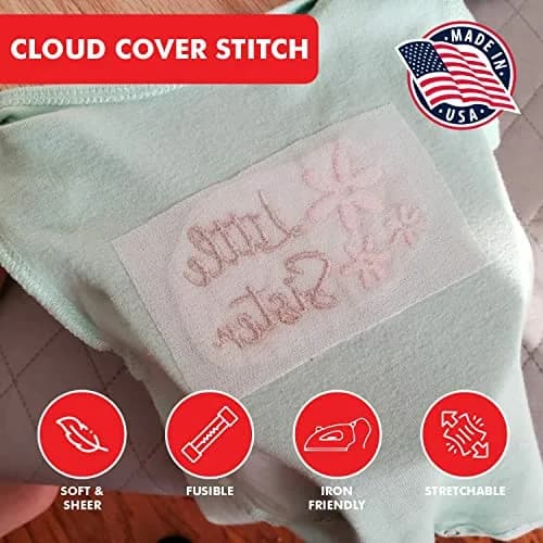 Superpunch Cloud Cover Embroidery Backing White 30.48cm x 9.14m (12 in x 10 yd) | Soft Iron-On Fabric for Itchy Stitches thumbnail 3