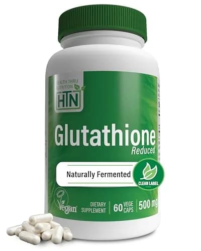 Health Thru Nutrition Glutathione Reduced GSH 500mg | Bioavailable Master Antioxidant for Skin & Immunity thumbnail 1