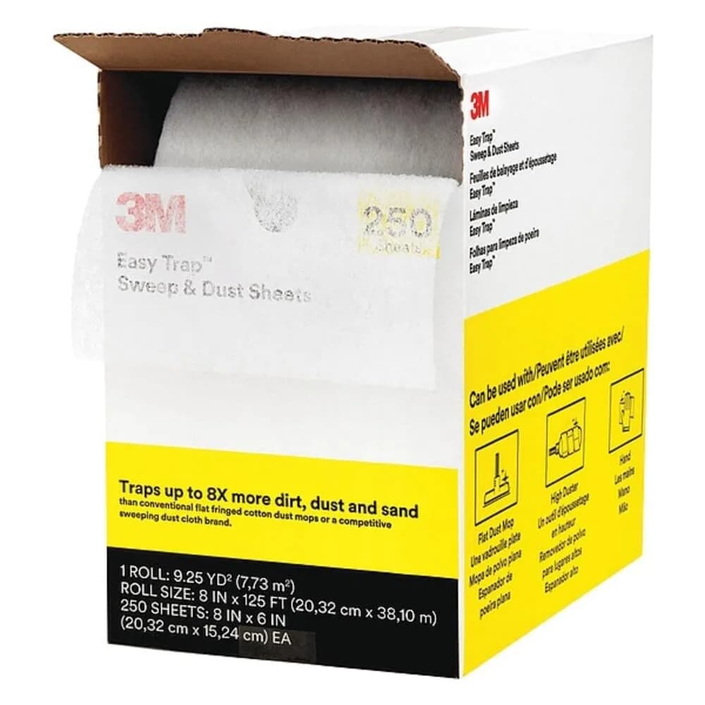 3M Easy Trap Sweep and Dust Sheets Roll, 60 Sheets (156 g / 5.5 oz) | Traps 8X More Dirt & Hair - main product image