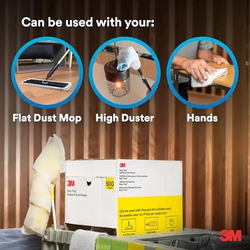 3M Easy Trap Sweep and Dust Sheets Roll 250 Sheets (8" x 6") | Traps 8X More Dirt, Dust, Sand & Hair thumbnail 9