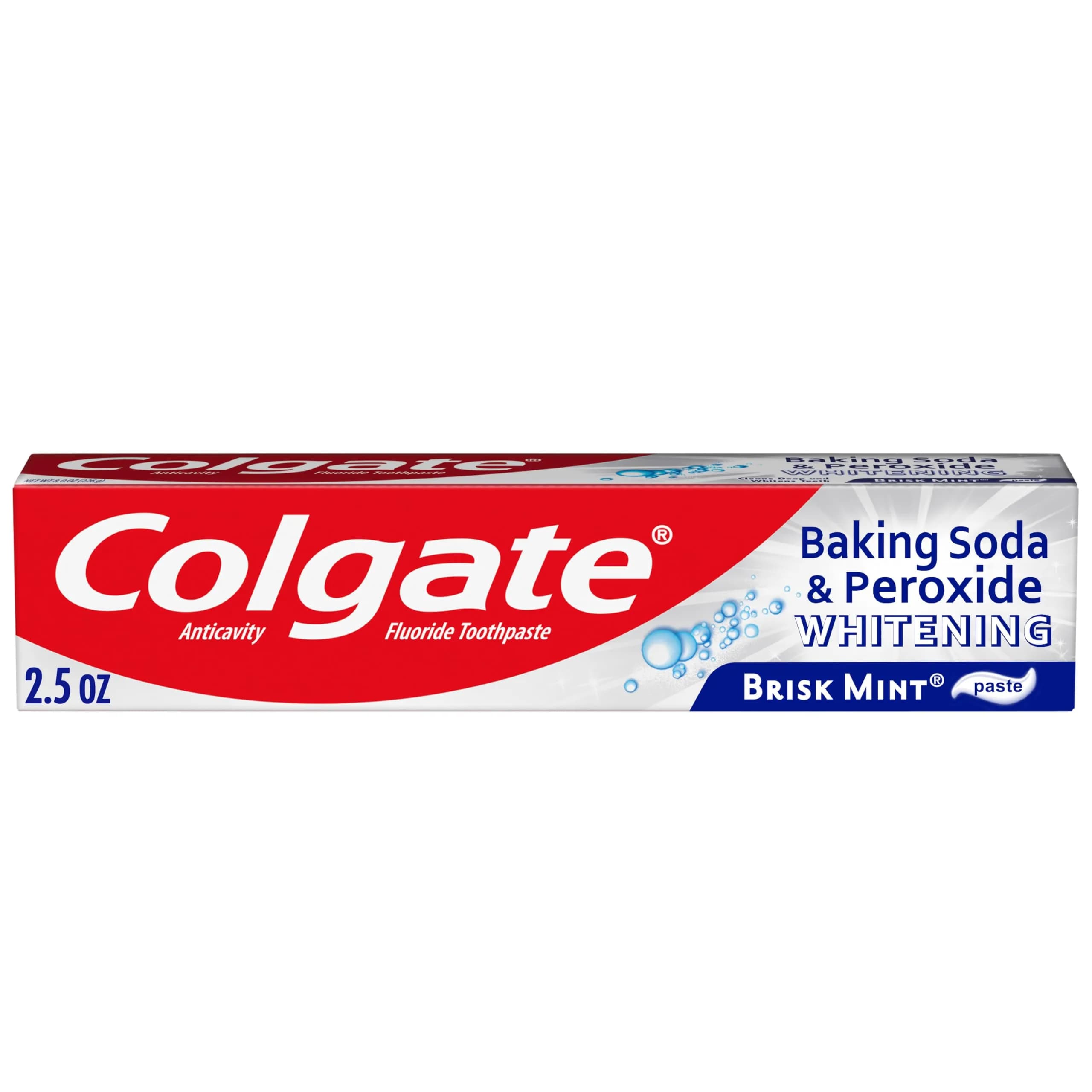 Colgate Total Whitening Toothpaste Clean Mint 4.8 oz (136g) Pack of 4 | 10 Benefits, Sensitivity Relief — 2.5 Ounce
