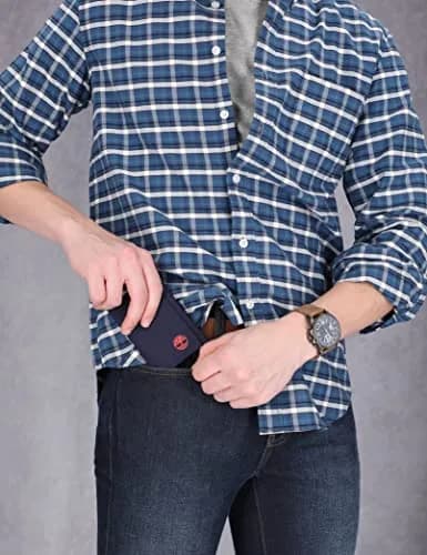 Timberland Men's Trifold Nylon Wallet, Navy, 15 Pockets | Durable & Secure for Daily Use thumbnail 4