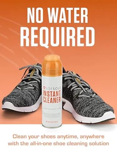 Sof Sole Instant Cleaner Foaming Stain Remover 148ml (5 Fl Oz) | Built-in Scrubber for Athletic Shoes thumbnail 5