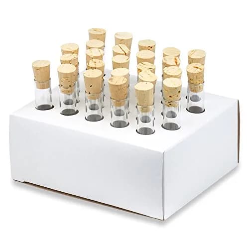 Karter Scientific Test Tubes 10x75mm Borosilicate Glass 3ml Pack of 25 | Lab Supply with Cork Stoppers thumbnail 1