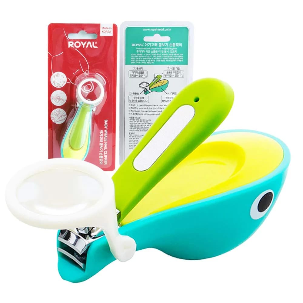 ROYAL Baby Whale Nail Clipper with Magnifier SMC-2 (1 Unit) | Made in Korea