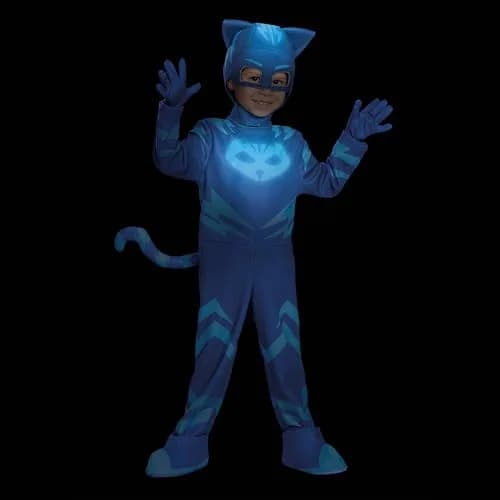 Disguise PJ Masks Catboy Deluxe Costume Jumpsuit with Mask, Toddler Size Small (2T) | Glow-in-the-Dark Details thumbnail 4