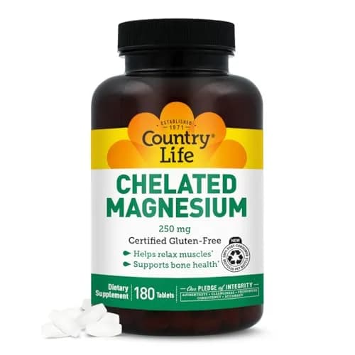 Country Life Chelated Magnesium 250 mg 180 Tablets thumbnail 1