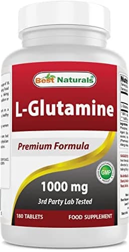 Best Naturals L-Glutamine 1000mg Fuel for Workout Tablets | Non-GMO, 180 Count, USA Import thumbnail 1