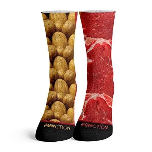 Function - Steak and Potatoes Fashion Socks | All-Over Graphic Print, Crew Length, Unisex (6-12 Men) thumbnail 3