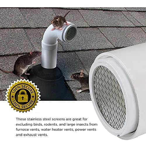 RAVEN 6" PVC Termination Cap Mesh Screen Vent Cover | Furnace & Roof Vent Cap with Condensation Drain thumbnail 6