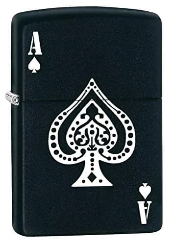 Zippo Ace of Spades Black Matte Windproof Lighter 5.5 cm (2.25 in) | Distinctive Zippo Click thumbnail 1