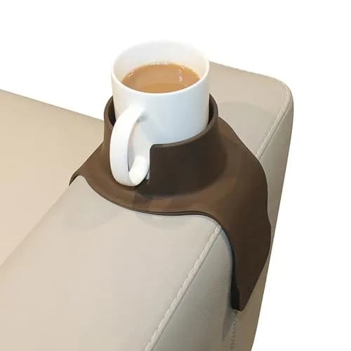 HIT PRODUCTS CouchCoaster Armrest Cup Holder, Mocha Brown 42cm (16.5") | Prevents Spills & Keeps Drinks Within Reach thumbnail 1
