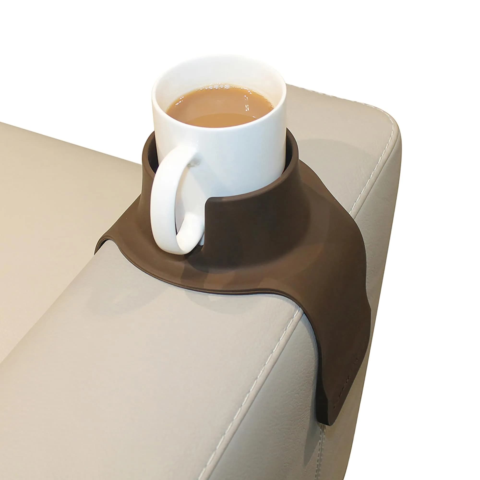 HIT PRODUCTS CouchCoaster Armrest Cup Holder, Mocha Brown 42cm (16.5") | Prevents Spills & Keeps Drinks Within Reach - main product image