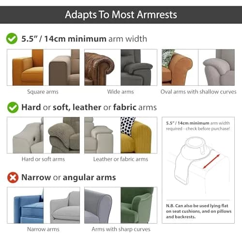 HIT PRODUCTS CouchCoaster Armrest Cup Holder, Mocha Brown 42cm (16.5") | Prevents Spills & Keeps Drinks Within Reach thumbnail 4