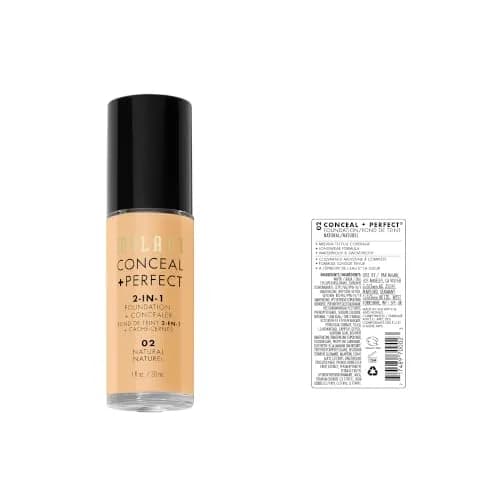 Milani Conceal + Perfect 2-in-1 Foundation + Concealer Makeup - 02 Natural - 29.57 ml (1 Fl Oz) thumbnail 6